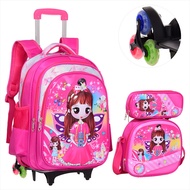 Children's Backpack With Wheels Can Be Carried + Pulled Size 16 Inches Put A4