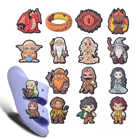 Mixed16pcs Ring Movie Cartoon Shoe Charms DIY Craft Accessories Shoe Jibbitz-Type Charms for Crocs-s