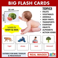 Early Learning Flash Card for Baby Big Flash Card for Kids Educational Cards Fruits Vegetables Body 