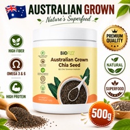 BIOFIZZ Chia Seed 500g with Organic Chia Seed, Halal Chia Seed, Superfood Chia Seed, Biji Chia HTM P