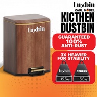 Luxbin™ Kitchen Dustbin Stainless Steel Trash Can Bathroom Dustbin Bedroom Rubbish Bin Living Room D