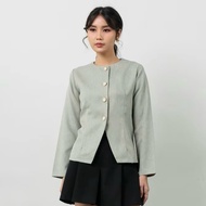 KEMEJA Ailee - Formal Long Sleeve Shirt Semi Wool Shirt Long Sleeve Top Korean Style Teenage Blazer 