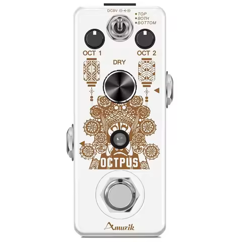 Amuzik Digital Guitar Pedal Octpus Effects Octave Effector Precise Polyphonic True Bypass Octaver Si