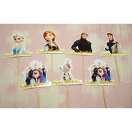 Frozen Elsa anna cupcake Topper cake tart skewer 10pc happy birthday