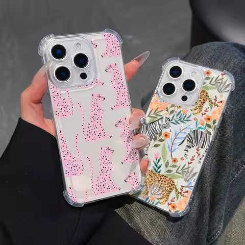 Fashion Pink Leopard Phone Case For vivo V40 V30 V29 V27 V25 V23 Y02 Y50 Y76 Y38 Y28 Y03 Y17s Y78 Y3