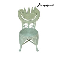 Anusarin เก้าอี้หวาย Maleficent Rattan Chair in Vintage Green