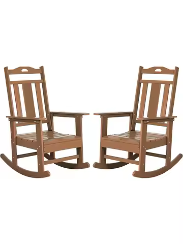 Outdoor Rocking Chairs Set Oversized Porch Rocker Chair for Adult, All-Weather Resistant Patio Rocki