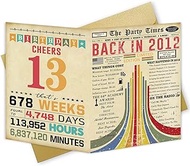 Missonemi 13th Birthday Card, Retro 13th Birthday Gifts for Boys Girls, Happy 13 Year Old Son Daught