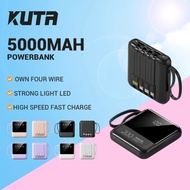 （SG Ready）Mini Convenient Power Bank 20000mAh Fast Charge Morandi Color With 4 Cables Digital Removable Mobile Powerbank