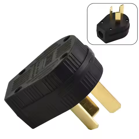 125V/250V NEMA 10-50P Power Plug For Generator Dryer RV Welder Male Plug 50A 50 Amp Replacement RV W