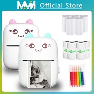 Portable Thermal Printer MINI CAT Print Photo Pocket Thermal Label Printer 58mm Printing Wireless Bl