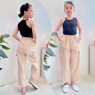 CARGO PANTS AND TANK TOP FOR KIDS(MEDIUM:3-5 Y/O) (LARGE:6-8 Y/O)
