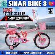 Sepeda Lipat Anak Perempuan MAZARA 2288 SR Ukuran 16 & 18 Inch