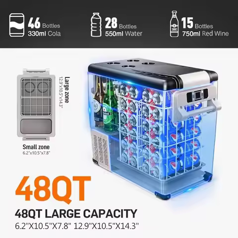 2026 Hot Sale %a Car Refrigerator, 48QT (45L) Car Fridge Electric Cooler APP Control, 12V Refrigerat