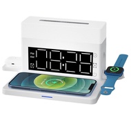 New Multifunctional Wireless Charger Alarm Clock Watch Mobile Phone 15W Fast Charge Clock Night Ligh