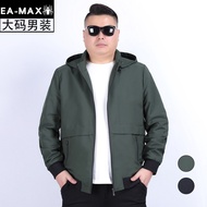 Plus Size Jacket Men's Autumn Clothes Hooded Trendy Plus Fat Plus Size Loose Fat Casual Men's Jacket