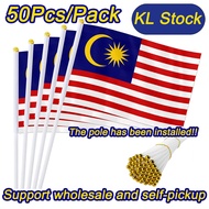 KL Stock Malaysia Flag / Bendera Malaysia (Polyester) Bendera Tangan 21 x 14cm Wholesales Borong Har