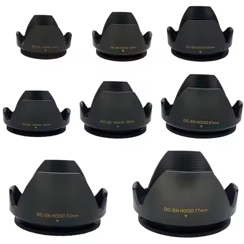 DC-SN 49 52 55 58 62 67 72 77mm Camera Lens Hood Flower Shape Lotus Type Screw Mount For canon nikon
