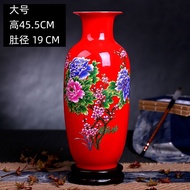 Ceramics China Red Red Hydroponic Vase Flower Arrangement Home Living Room Wedding Dried Flowers Jin