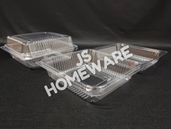 Kuih Container L400 / Disposable Plastic Clear Bakery Container (50pcs±) / 6" Square Cake Tray with 