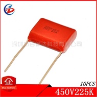 10PCS CBB capacitor 225J 450V 2.2UF 2200NF Pitch 20MM