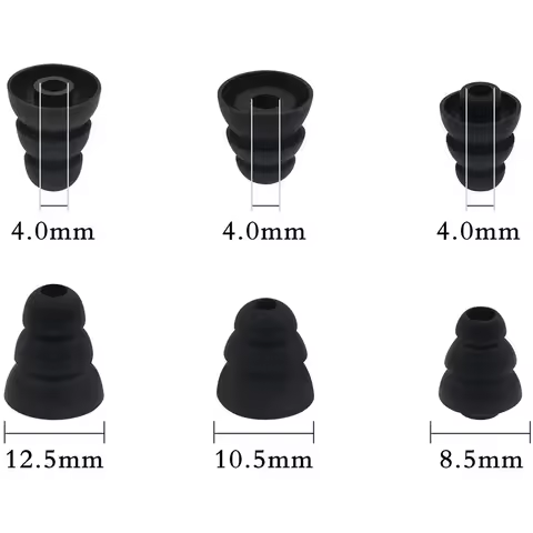 3 Pairs Replacement Triple Flange Ear Tips Earbuds Silicone For Most in Ear Headphones (Sony Senso P