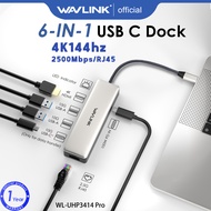 WAVLINK 6-IN-1 USB C Dock USB C ไปยังแท่นวางมือถือ HDMI ที่มี USB3.1-A 2X10GbpsUSB3.1-C 10Gbps4K144h