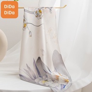 [DIDA DIDA] Silk Scarf Pink Flower Square 53 * 53cm Retro Style