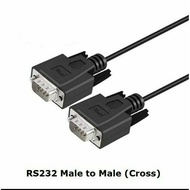 DB9 MALE TO MALE SERIAL CABLE 10M cross High Quality Black - DB9 10 METER CABLE RS232 DB-9