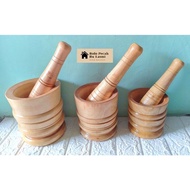 KAYU Mortar+mahogany Pestle 15cm Diameter/Mahogany Mortar Pestle/Fine Wood Mortar