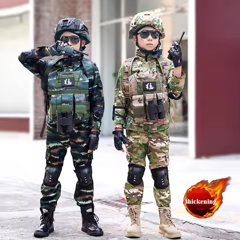 Tactical Military Uniform for Children's Day Camouflag Disguise Adult Halloween Costume for Kid Girl