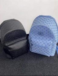 【現貨速發】Nike Jordan 牛仔藍後背包 滿印23號老花 高顏值百搭書包 香港發貨