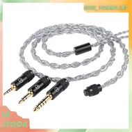 [99MY]HIFI Headphone Upgrade Cable 3in1 2.5+3.5+4.4mm Plug 4 Core Copper Silver Mixed Upgradable B