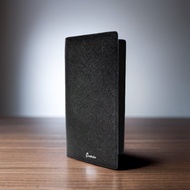 【刻字】意大利十字紋 Premium男裝RFID長銀包(黑色)