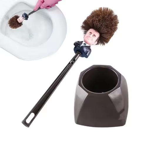 Toilet Brush WC Borstel Emmanuel Macron Brosse Cartoon Toilet Brush with Holder Creative Bathroom Cl