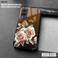 Softcase For Vivo Y51 2020 4G Latest Vivo Y51A/ Fashion FLOWER For Men and Women - Softcase Glass Ha