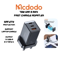MCDODO CH 155 Fast Charger GaN 70W Quick Charge 4.0 3.0 USB C PD Portable Charger with 2 Type C & 1 
