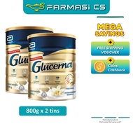 PROMO Abbott Glucerna Vanilla Flavour 800g x 2 Tins EXP:05/2026 [ Farmasi CS ]