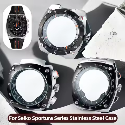 Stainless Steel Case For Seiko Sportura Series SNL015 SNL017 SNA595 SNL029J01 SNL029J02 7L22A 7T94 M