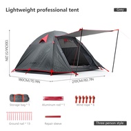 BSWOLF Tent Outdoor Hiking Mountaineering Camping Rainproof Thickened Camping 3-Person Folding Porta