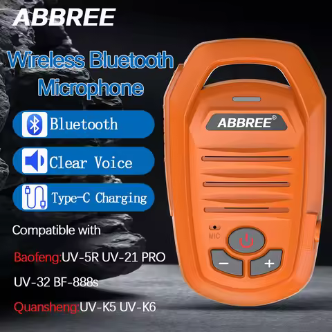 ABBREE Wireless Bluetooth Speaker Microphone Handheld Mic For Baofeng UV-28 UV-21 PRO UV-32 Quanshen