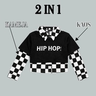 KEMEJA HYEIN DANCE VEST AND SHIRT SET FOR GIRLS KOREAN STYLE HIP HOP COSTUME AGES 3-14 YEARS