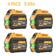 1/2/4 9000mAh For DEWALT FLEXVOLT 20V/60V MAX Lithium Ion Battery 9.0Ah DCB609 DCB606 DCB612 Compati
