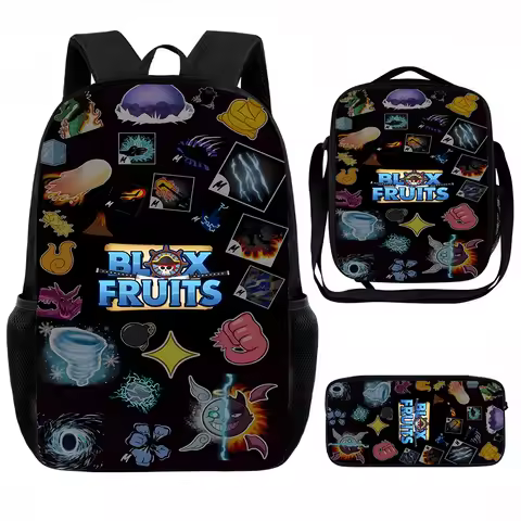B-blox f-fruits Child School Backpack with Lunch Bags ,Pencil Bags ,School Bags for Boys Girls Best 
