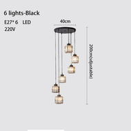 Modern Northern Europe Crystal Pendant Light LED E27 220V 6/9 Lights Iron Pendant Lamp for Duplex Vi
