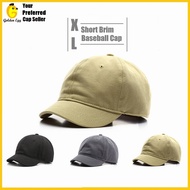 GEC XL Size Adult Unisex Short Brim Baseball Cap Plain Cap Unstructured Baseball Cap Fashion Cap Cas
