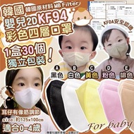 🌟10月到韓國嬰兒 2D KF94 彩色四層口罩(1盒30個)(獨立包裝)】