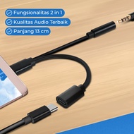 ROBOTSKY 2in1 USB Type C to AUX 3.5mm Headphone and USB TypeC Adapter Cable S-K06