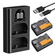 K&F LP-E6P แบตเตอรี่ 2 ก้อน (2400mAh) + USB ที่ชาร์จคู่ สำหรับ Canon R5 R6 R7 R8 90D 80D 70D
