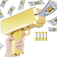 Make It Rain Money Gun Spary Paper Party Toys, Gold Money Gun Shooter with 104 PCS Prop Paper, Cash 